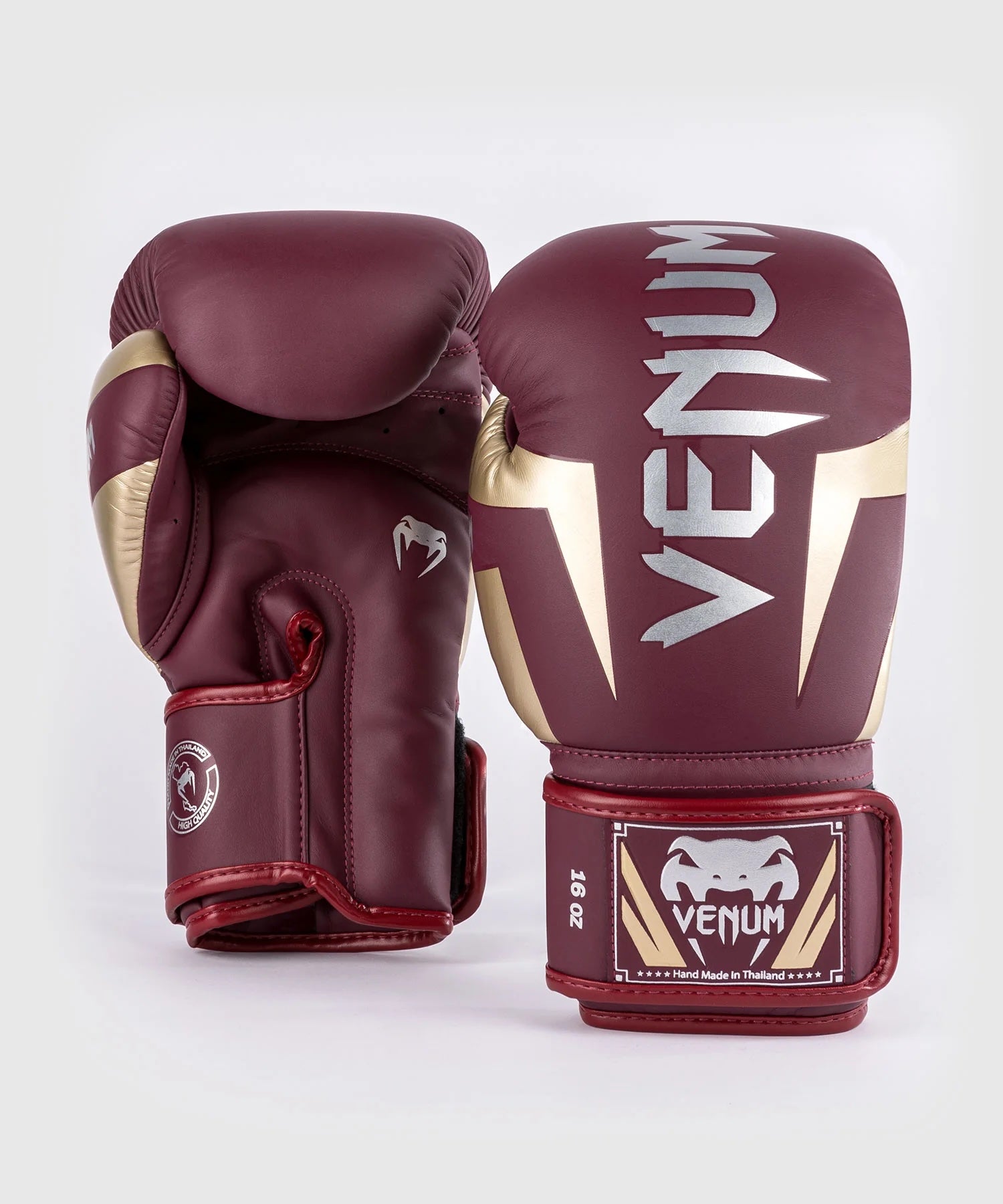 Elite Boxing Gloves - Burgundy Gold